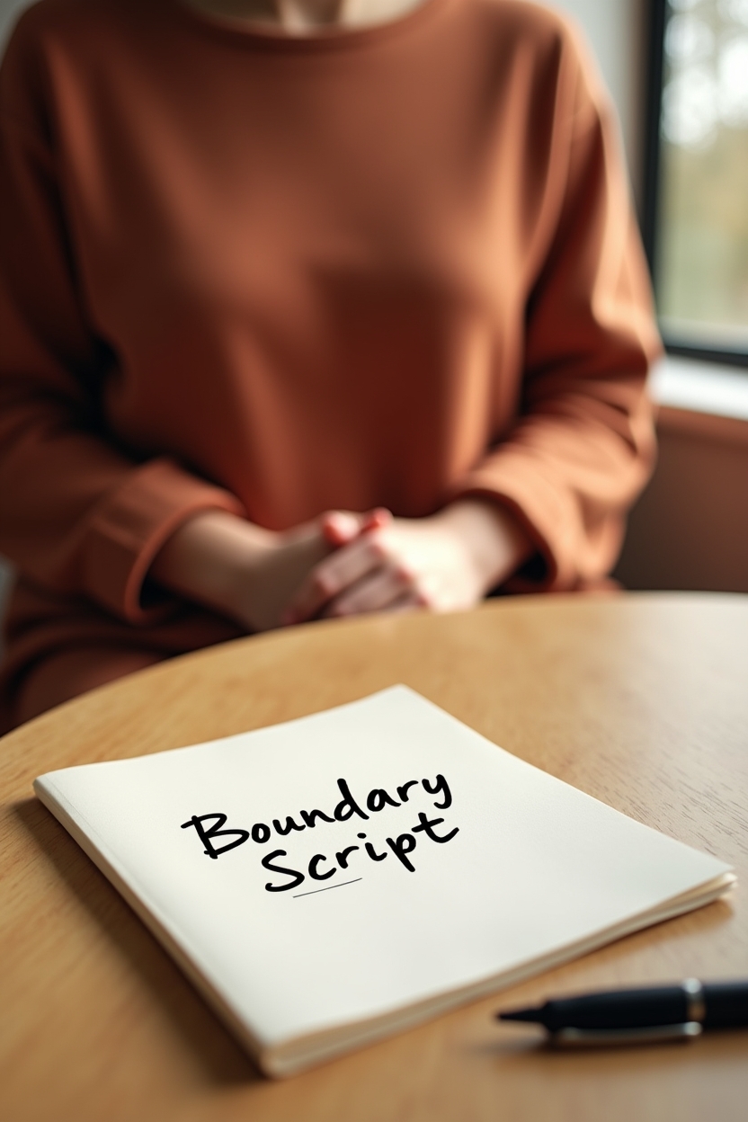 how to use shadow work when outgrowing people — a folded handwritten note titled