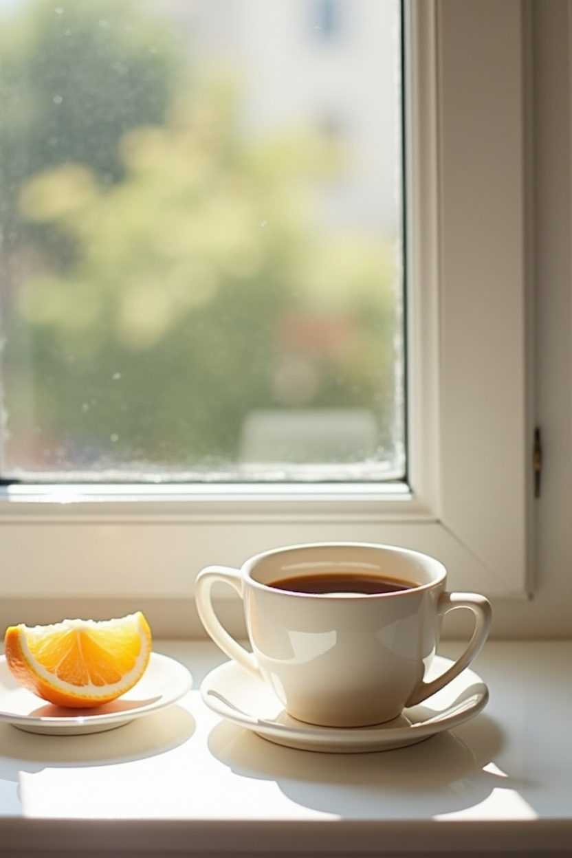how to practice metta meditation for self love — a small printed card with a short metta phrase — A morning micro-ritual on a kitchen windowsill: a small bowl of citrus, a tiny altar card reading a short metta phrase, and a poured cup of coffee — everyday anchors for integrating metta.