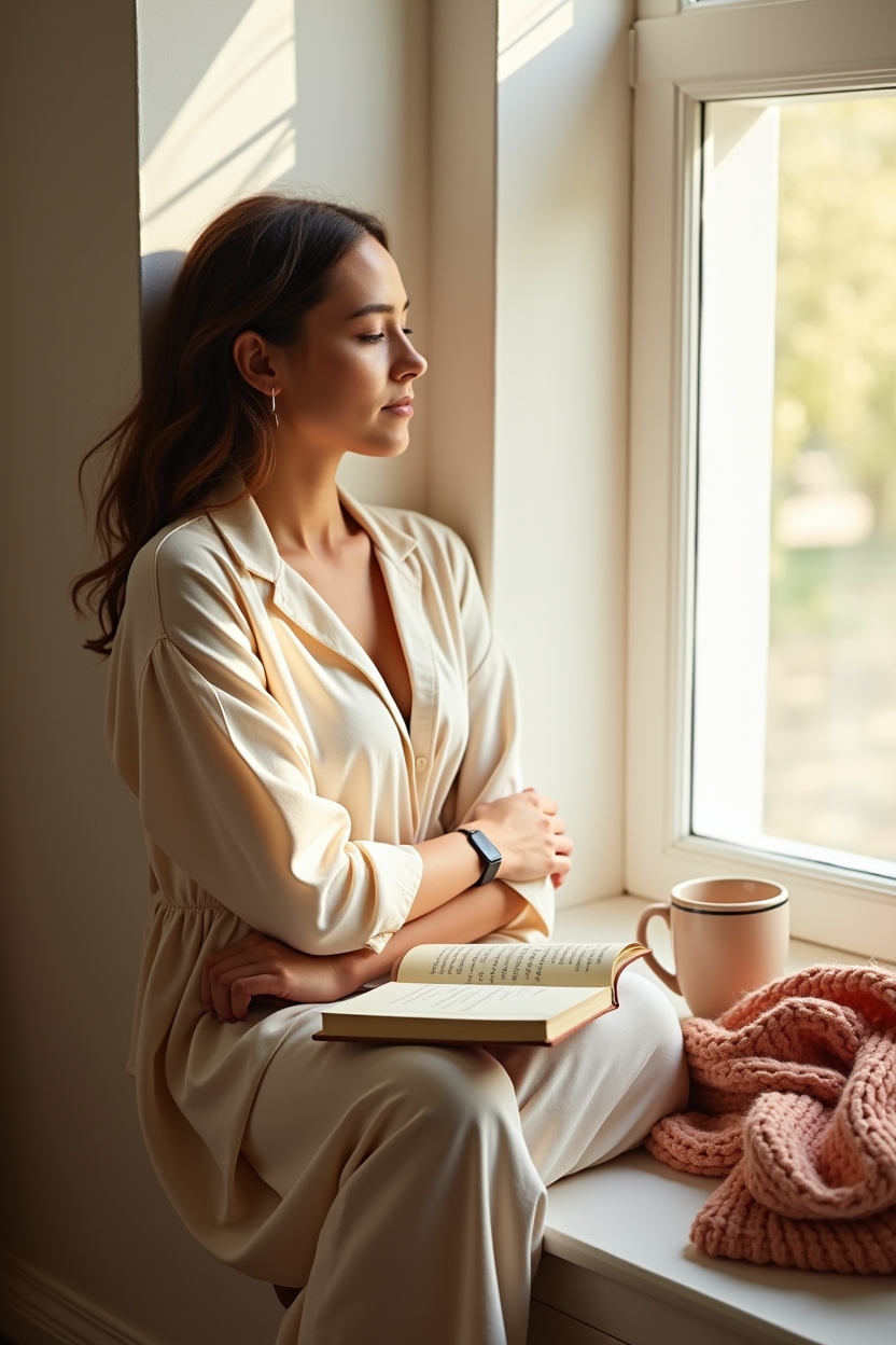signs fear of failure is holding you back after a hard year — a small open notebook with a handwritten list — A person pausing mid-morning on a window seat, noticing and naming small signs of hesitation after a hard year